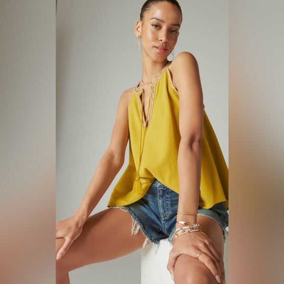 Lucky Brand ☘️ Embroidered Peasant Swing Tank - Picture 7 of 9